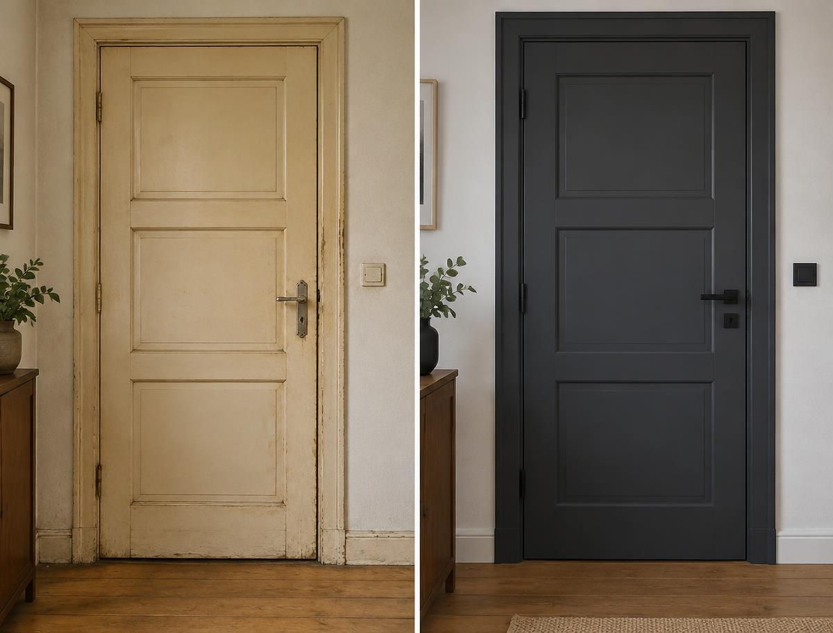 Avant après : Portes intérieures anthracite à Mâcon