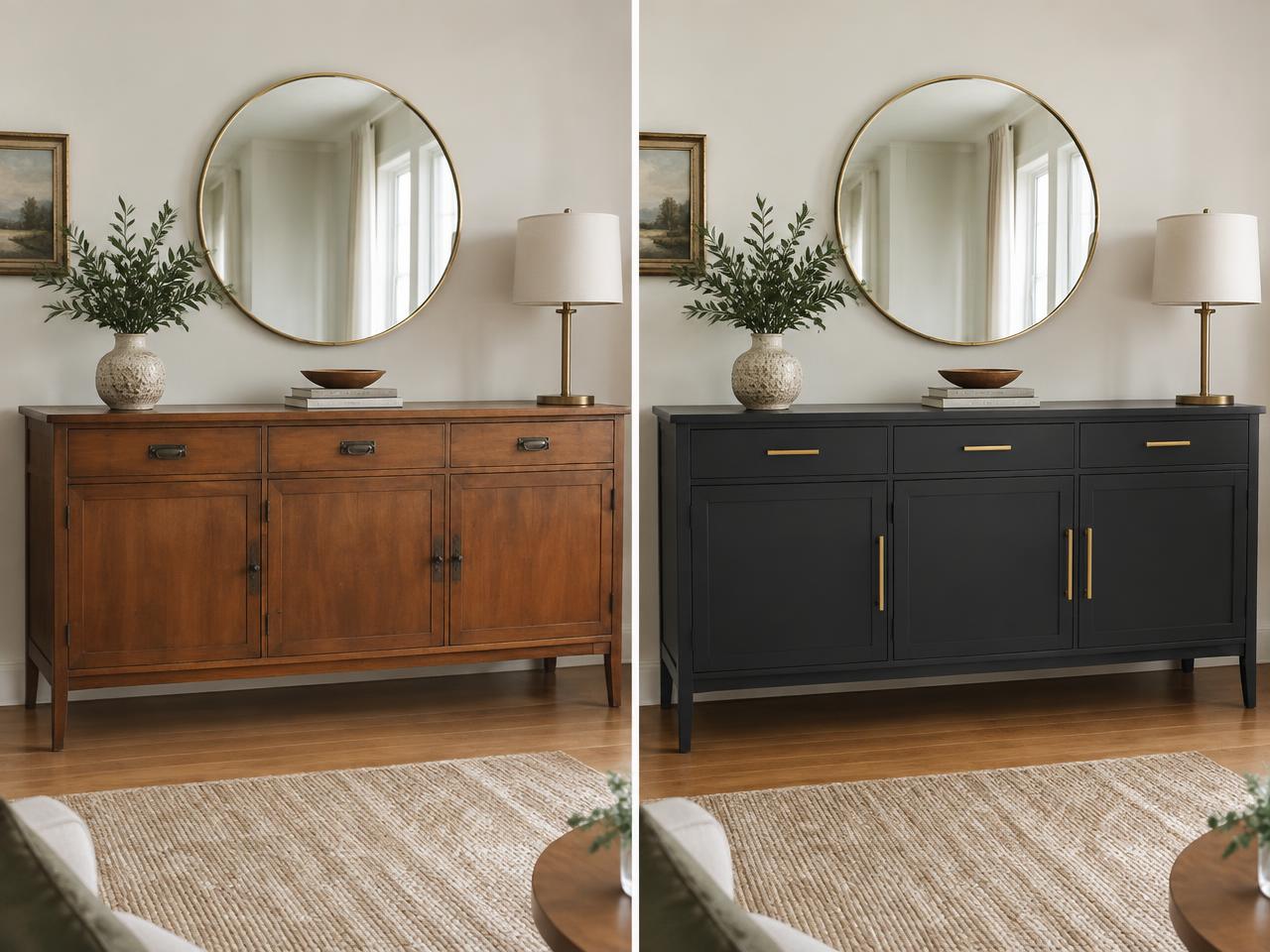 Buffet relooké noir mat — Covering à Beaune